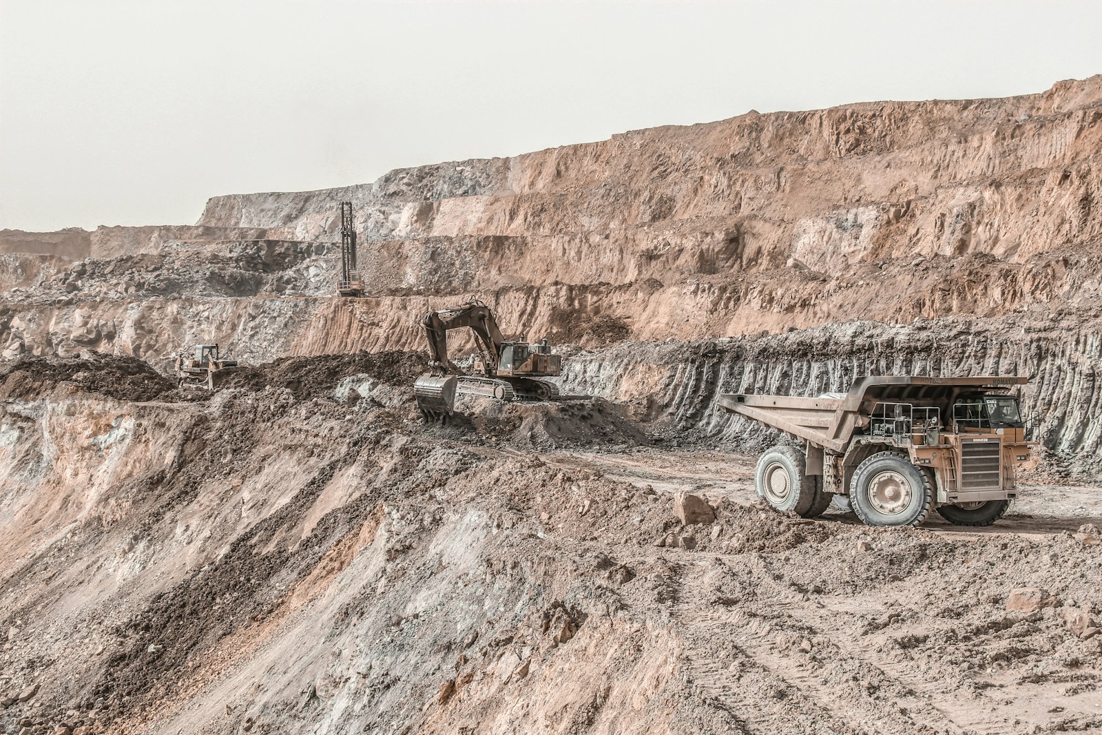Mineral extraction at a large open-pit mine
